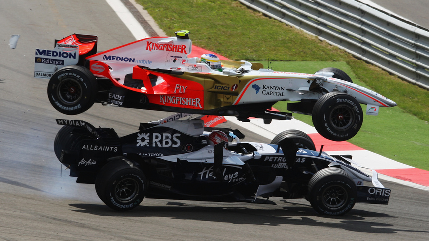 All the Angles: Fisichella goes flying at 2008 Turkish Grand Prix