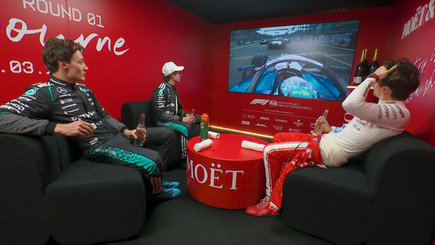 2026 Australian Grand Prix: Listen in to the chat from the top three in the cool-down room
