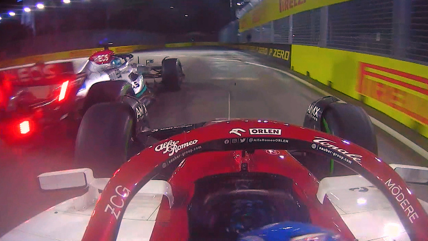 2022 Singapore Grand Prix: Russell and Bottas tangle at Marina Bay Street Circuit