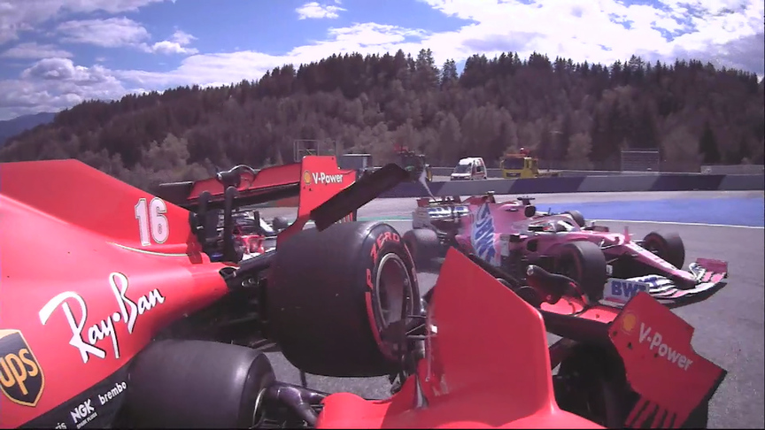 All the Angles: Vettel and Leclerc collide in Styria