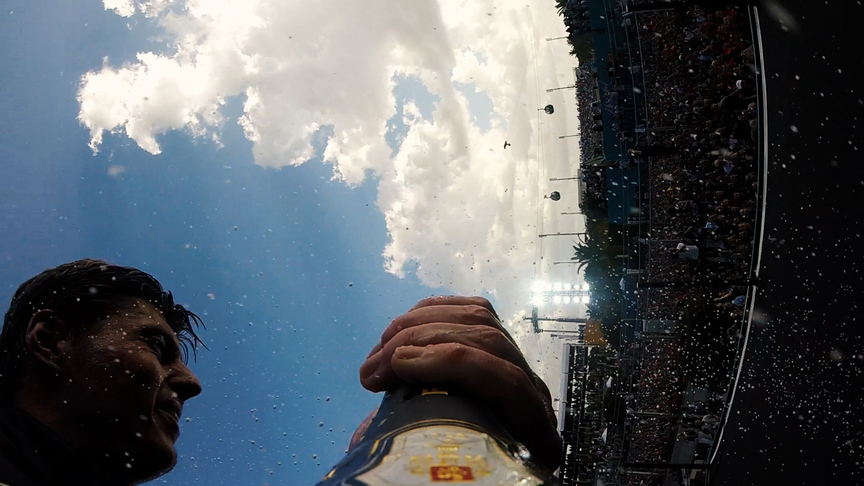 BOTTLE CAM: Verstappen celebrates Miami GP win with bottle of Ferrari Trento