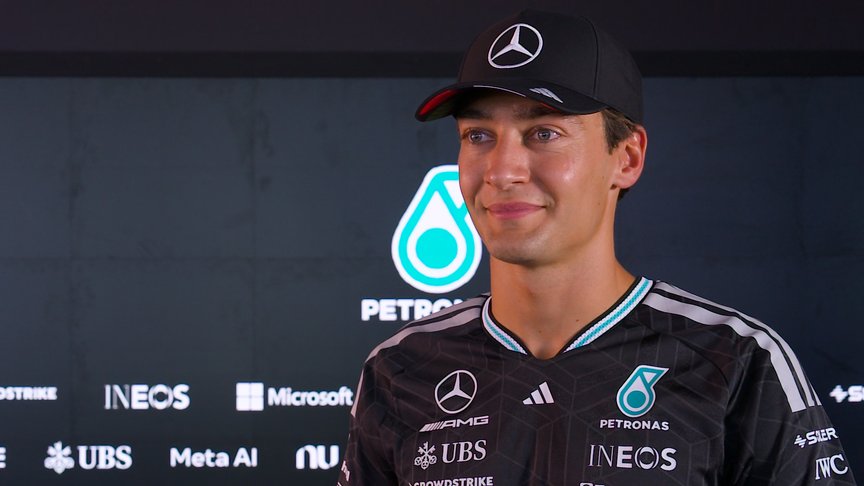 Russell 'here to win' but suggests Mercedes 'on the back foot'