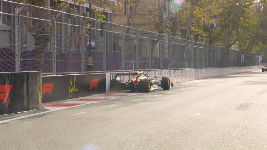 2025 Azerbaijan GP FP2: Both McLarens hit the wall in second practice