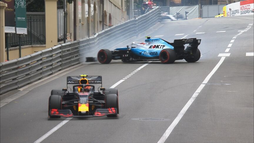 FP1: Kubica suffers wild spin coming out of Casino Square