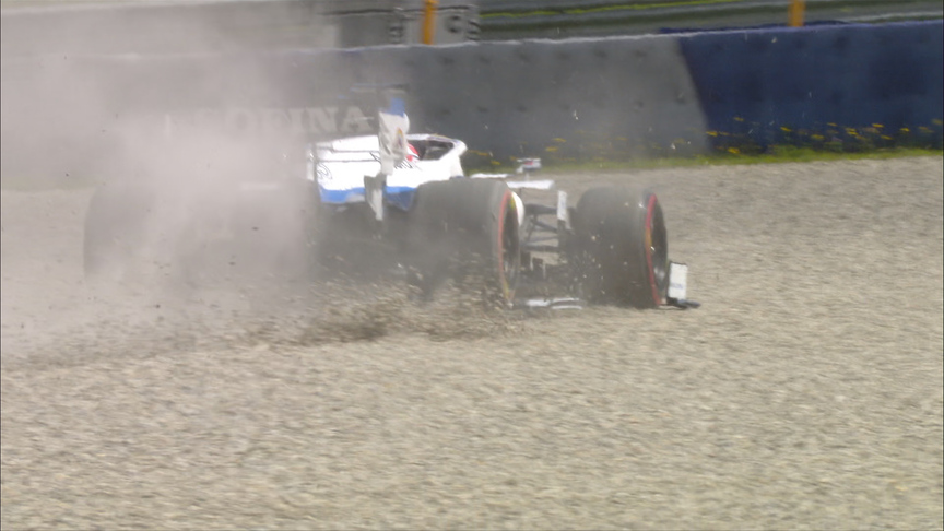 Styrian Grand Prix: George Russell flies into the gravel