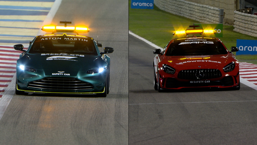 New Aston Martin & Mercedes Safety Cars take to the track in Bahrain