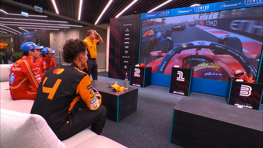 2024 Abu Dhabi Grand Prix: Listen in to the chat from the top three drivers in the cool-down room after the race