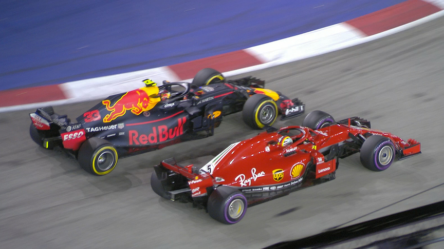 RACE: Verstappen jumps Vettel in first round of stops