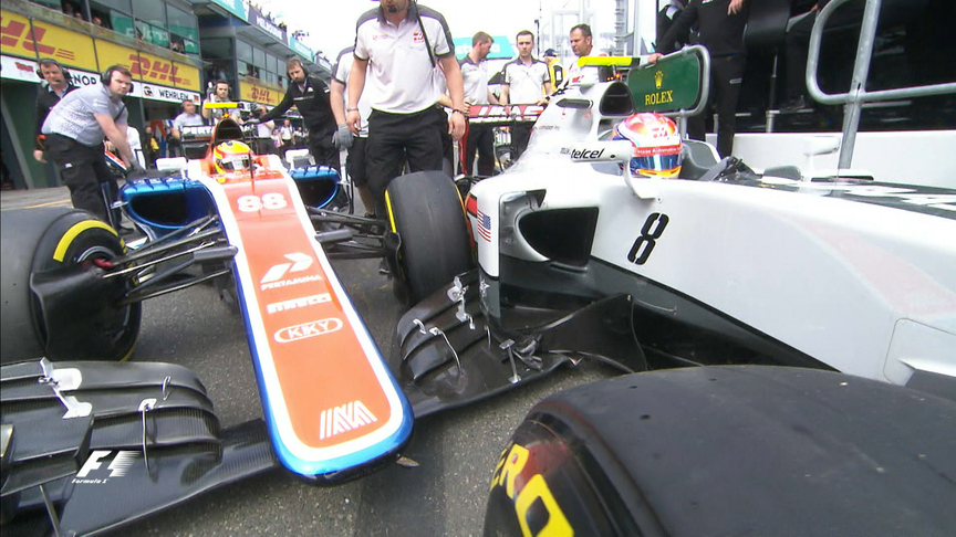 FP3: Drama in the pit lane as Haryanto and Grosjean collide