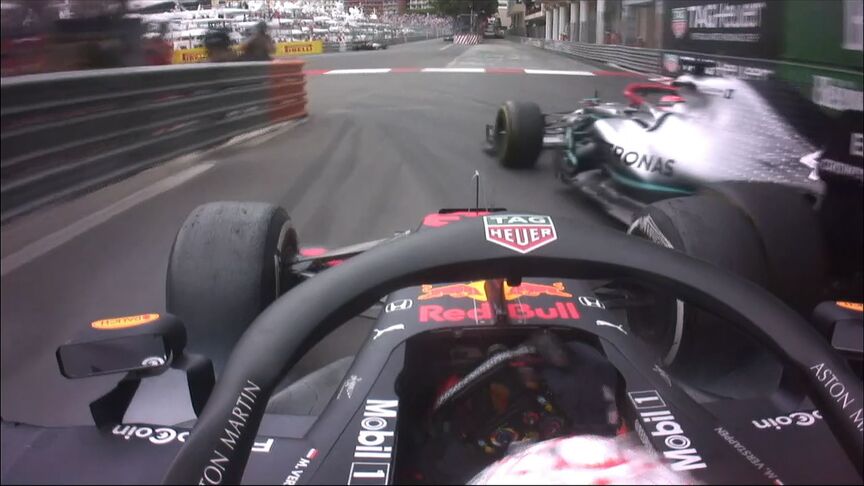 MONACO GP: Verstappen hits Hamilton in late battle for lead
