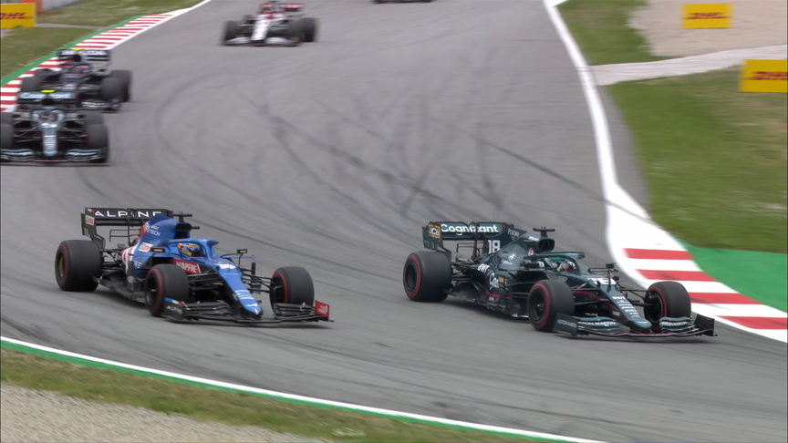 2021 Spanish Grand Prix: Stroll wins wheel-to-wheel battle with Alonso
