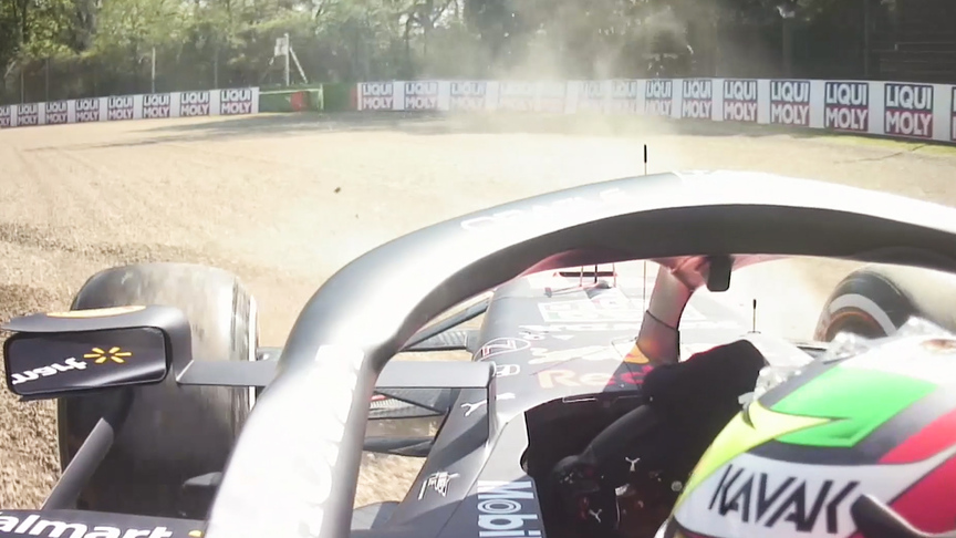 2021 Emilia Romagna GP FP1: Sergio Perez spins on out lap