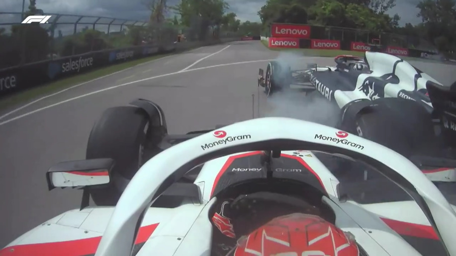 2023 Canadian Grand Prix: Magnussen and De Vries end up down escape road after collision