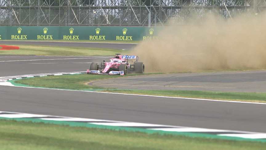 70th Anniversary GP Qualifying: Dust flies as Hulkenberg runs wide