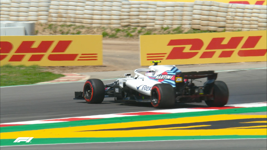 FP1: Kubica loses the rear and spins at Turn 13