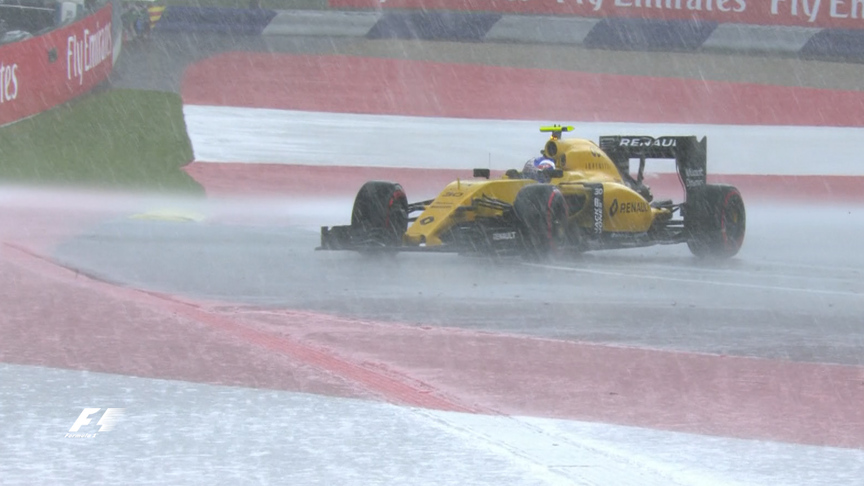 FP2: Sudden downpour sends drivers sliding