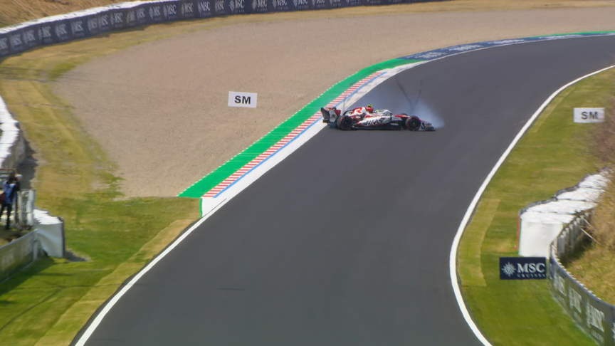 2026 Japanese GP FP3: Bearman spins out of Spoon Curve