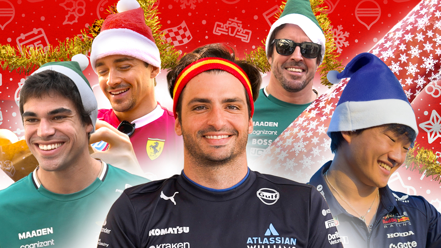 F1 grid does Secret Santa 2025