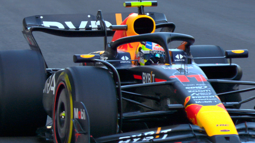 2023 Azerbaijan GP Sprint: Sergio Perez crosses the line to take victory in the Sprint at Baku