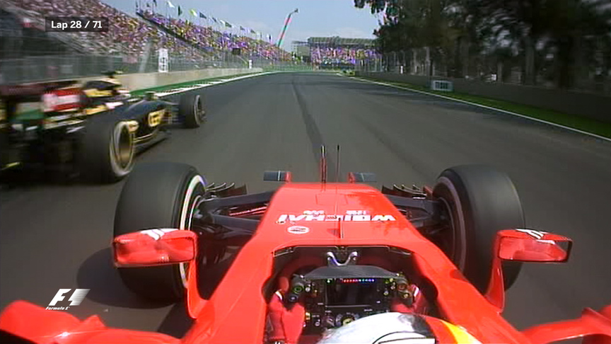 Mexico 2015 - Vettel attempts pass on Maldonado onboard