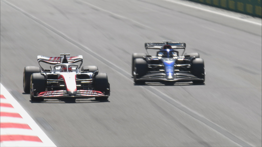 2022 Azerbaijan Grand Prix: Magnussen swoops past Albon in Baku