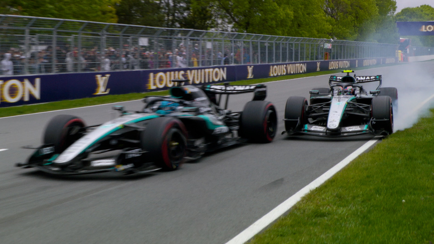2026 Canadian Grand Prix: Antonelli almost hits Russell as the Englishman claims the lead