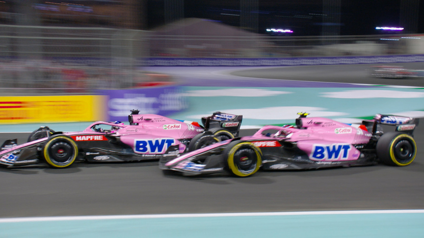 2022 Saudi Arabian Grand Prix: Alpine team mates Ocon and Alonso scrap early on