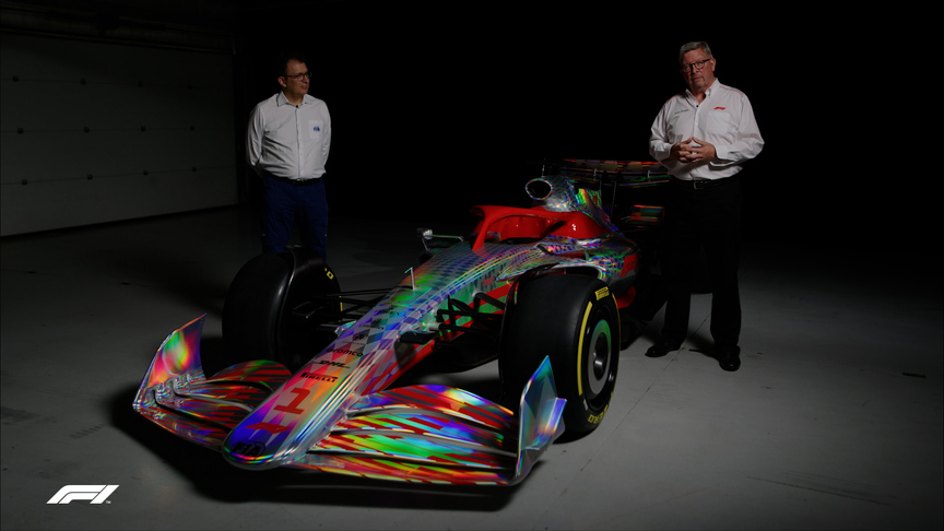 Ross Brawn and Nikolas Tombazis present the 2022 Formula 1 car