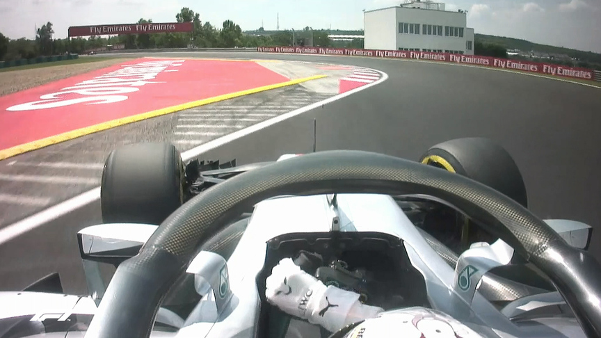 FP1: Hamilton goes sideways through chicane