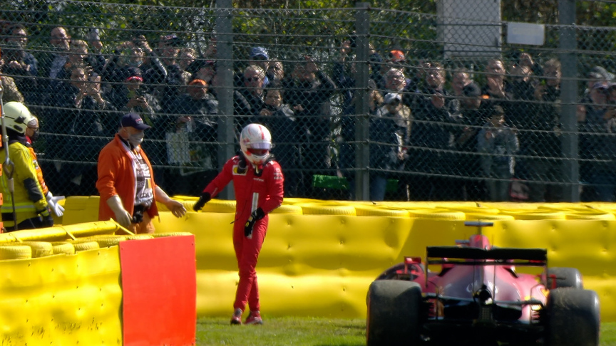 2021 Belgian GP FP2: Leclerc crash at Turn 6 brings out red flags
