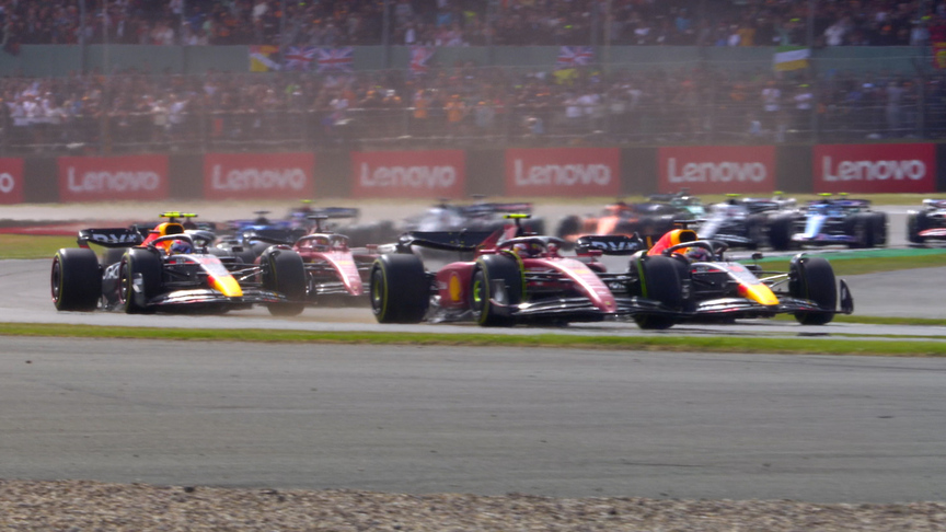 2022 British Grand Prix: Sainz holds off Verstappen as Ferrari and Red Bull drivers clash at race restart