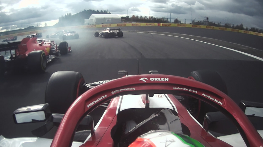 Onboard for Giovinazzi's super start at Eifel GP