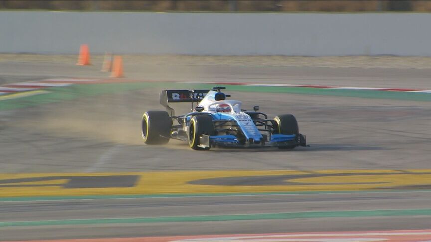 Testing Day 3: Russell slews off track at chicane