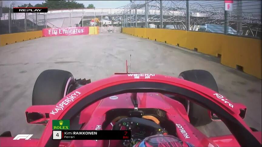 FP1: Raikkonen runs out of track at Turn 18