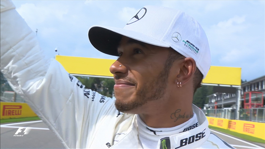 Emotional Hamilton reacts to matching Schumacher’s pole position record