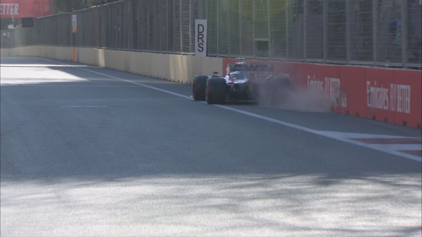 Qualifying: Stroll scrapes the Baku wall in Q1