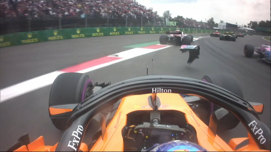 RACE: Alonso retires after collecting Force India bodywork