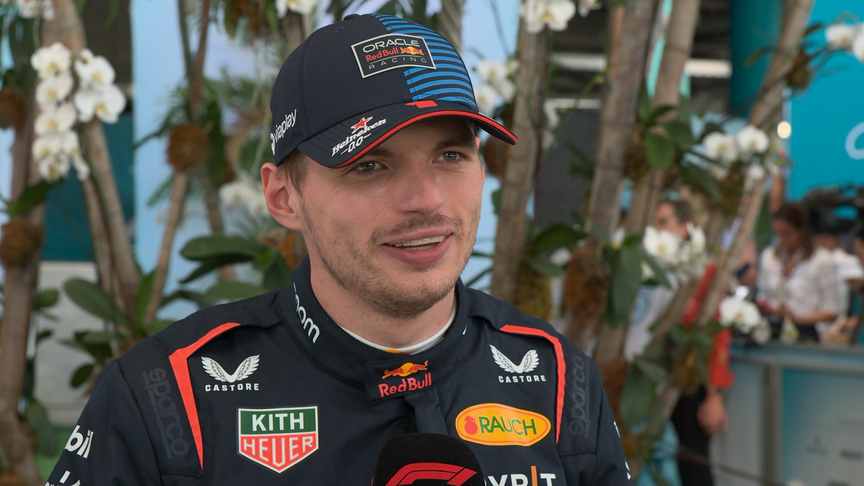 Verstappen relieved to overcome ‘really unpredictable’ tyre performance after taking pole in Miami