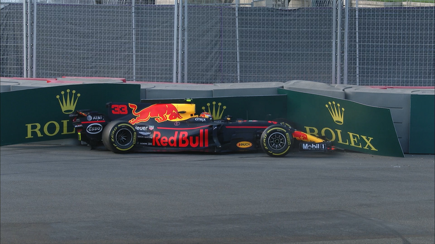 FP2: Pacesetter Verstappen ends session in the barriers