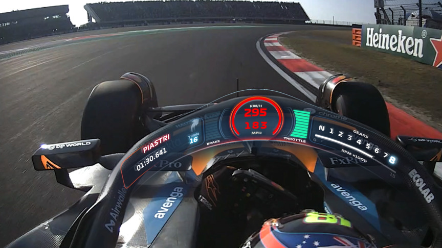 Track View: Onboard with Oscar Piastri through Shanghai International Circuit.