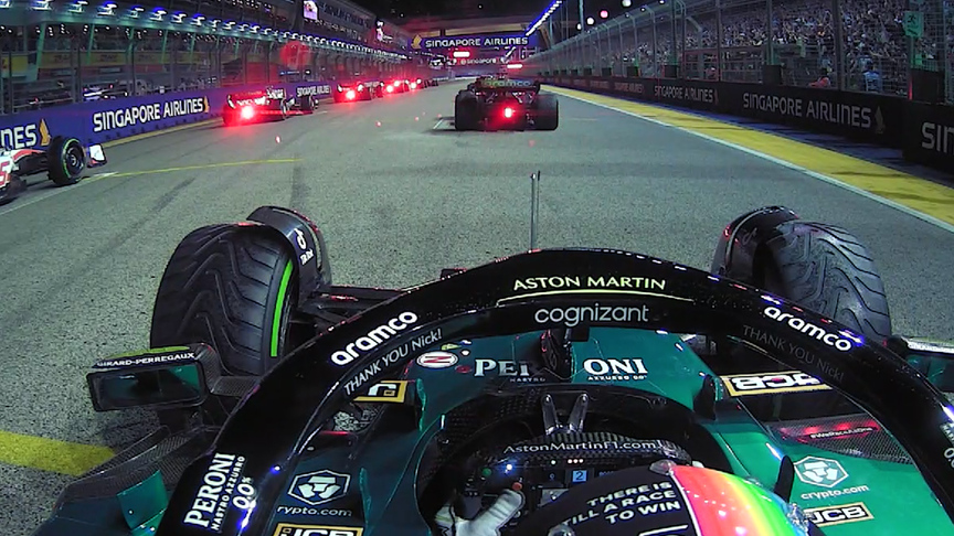 ONBOARD: Vettel gains five places in brilliant start to 2022 Singapore Grand Prix