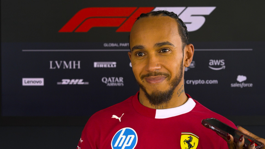 Hamilton on his first weekend with Ferrari: ‘To be here in red – it’s awesome!’