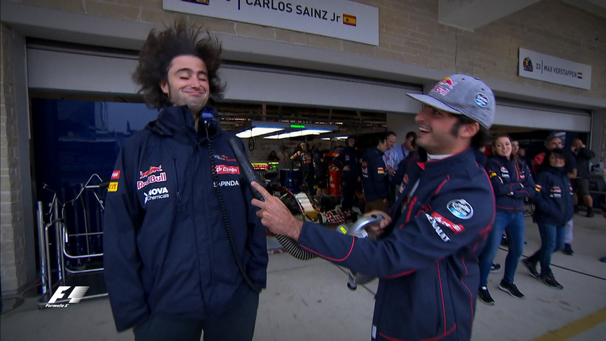 Fun and games in the pitlane on Saturday afternoon