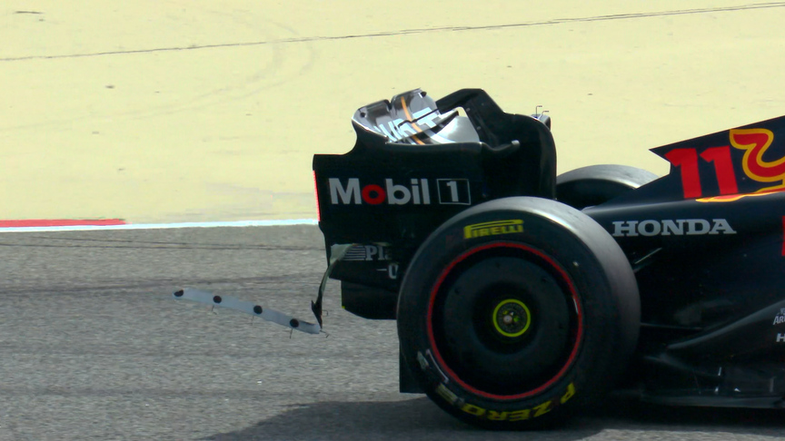 Pre-season Testing: Sergio Pérez loses sensor strip during Saturday running