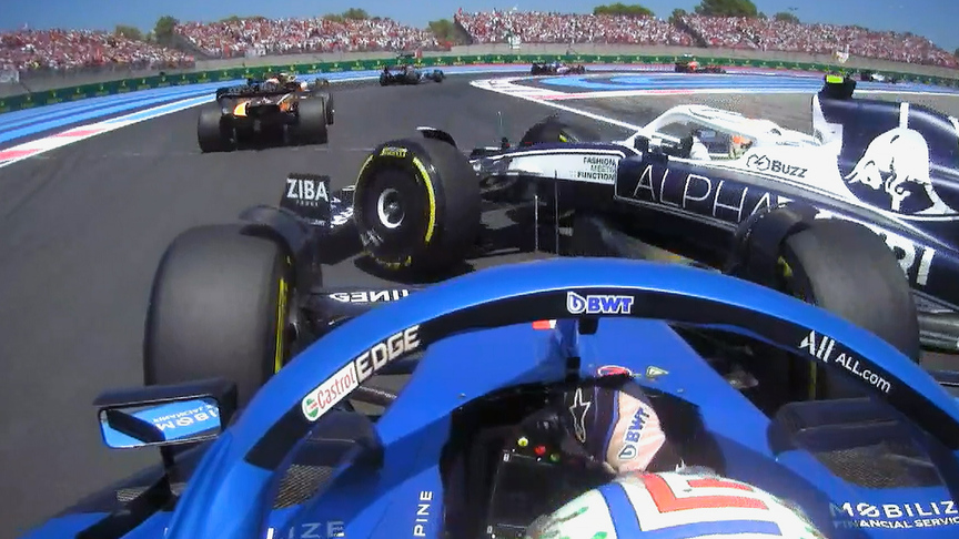 2022 French Grand Prix: Tsunoda spins in clash with Ocon on Lap 1