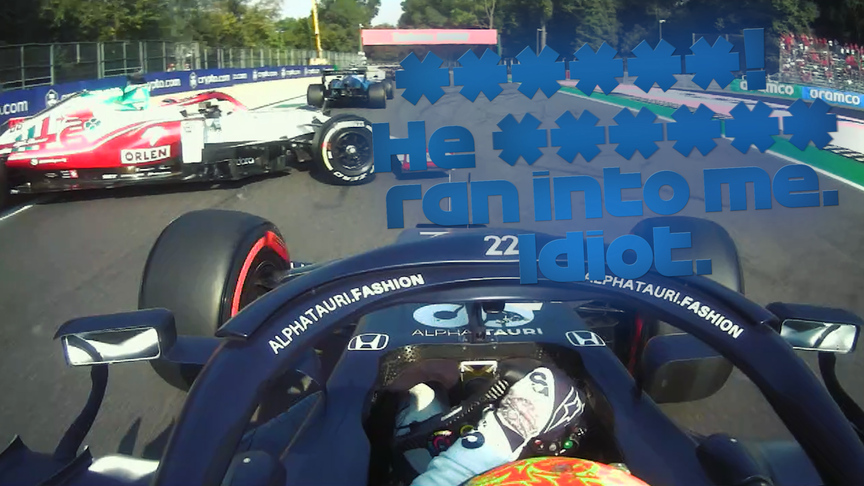 2021 Italian GP F1 Sprint: Onboard with Kubica and Tsunoda as they react on team radio to contact during Sprint