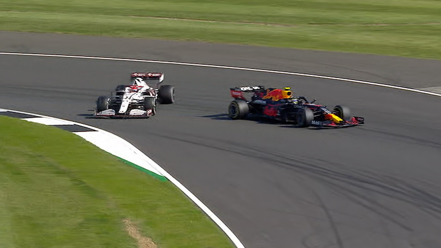 2021 British Grand Prix: Räikkönen spins in clash with Pérez