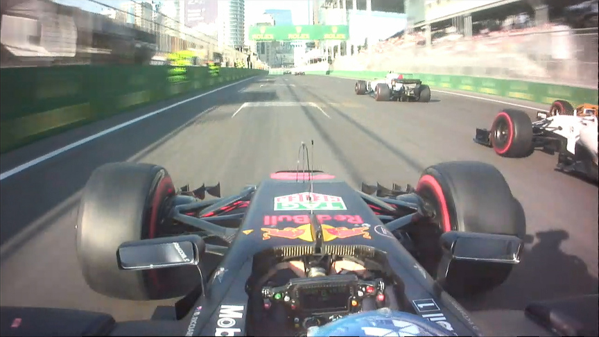 Azerbaijan 2017: Onboard for Daniel Ricciardo's incredible triple pass