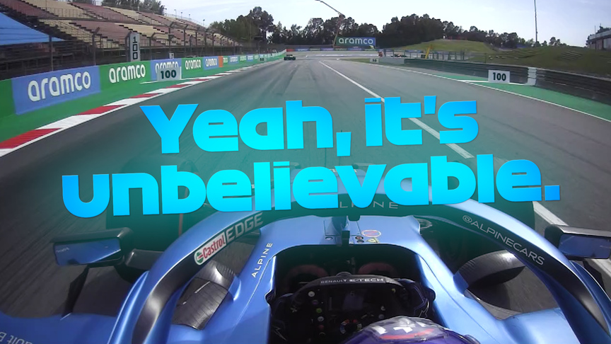 2021 Spanish Grand Prix: Alonso reacts as Latifi almost crashes on final lap