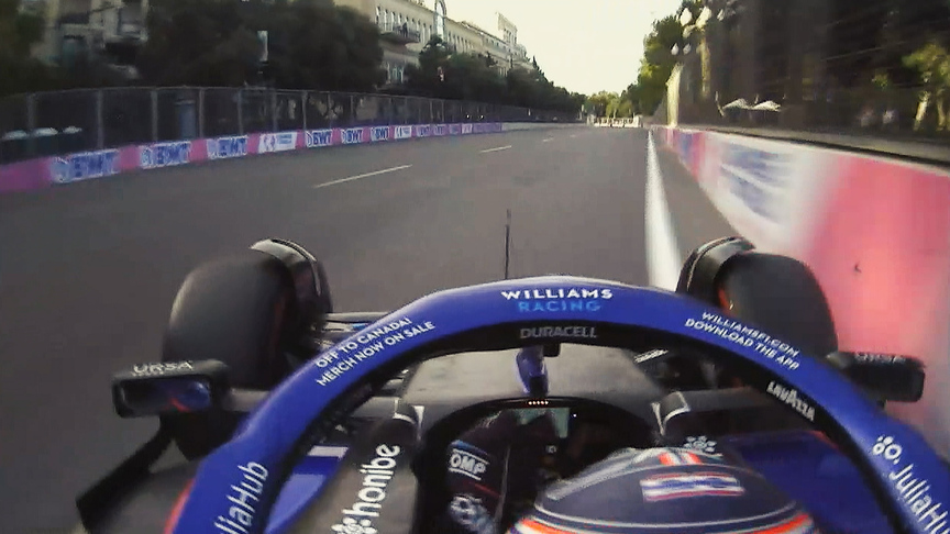 2022 Azerbaijan GP FP2: Albon bangs the wall at high-speed Baku corner